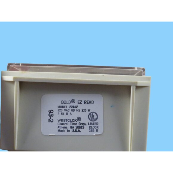 Vintage Westclox Bold EZ Read Electric Alarm Clock Model 22442 - Picture 6 of 6